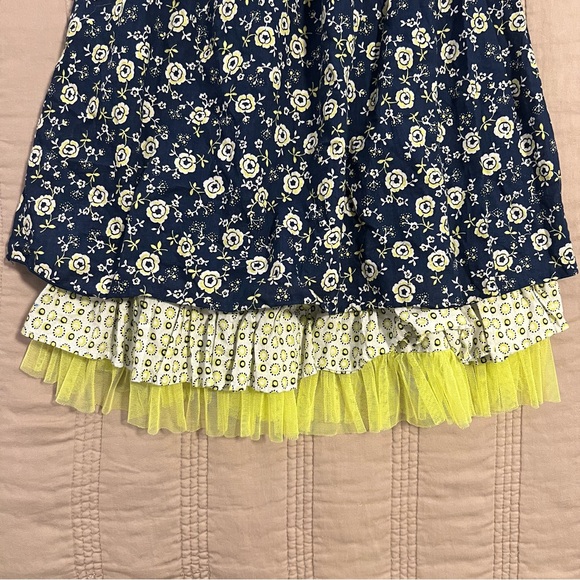 Laura Ashley Navy and White Floral dress and underpants - Picture 6 of 7